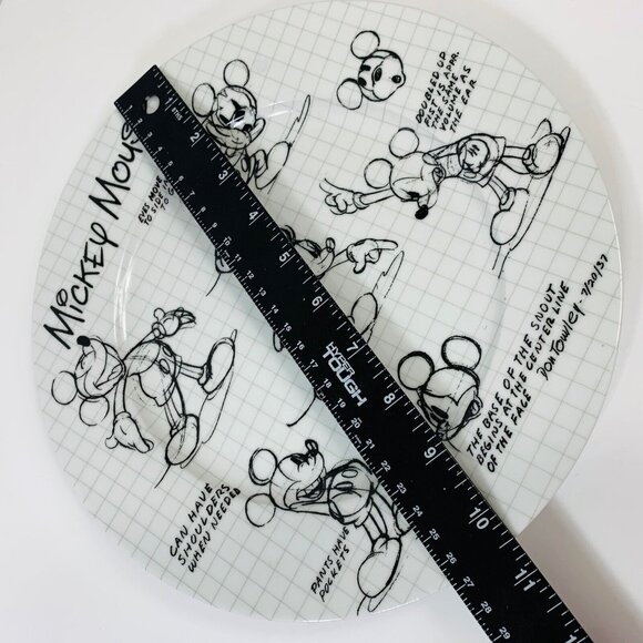 Disney Mickey Mouse Dinner Plate Sketch Book Cartoon Art Dinnerware Replacement - Picture 3 of 3
